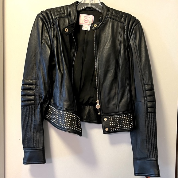 Versace For H&M leather studded Jacket, Size 4 - Picture 2 of 11